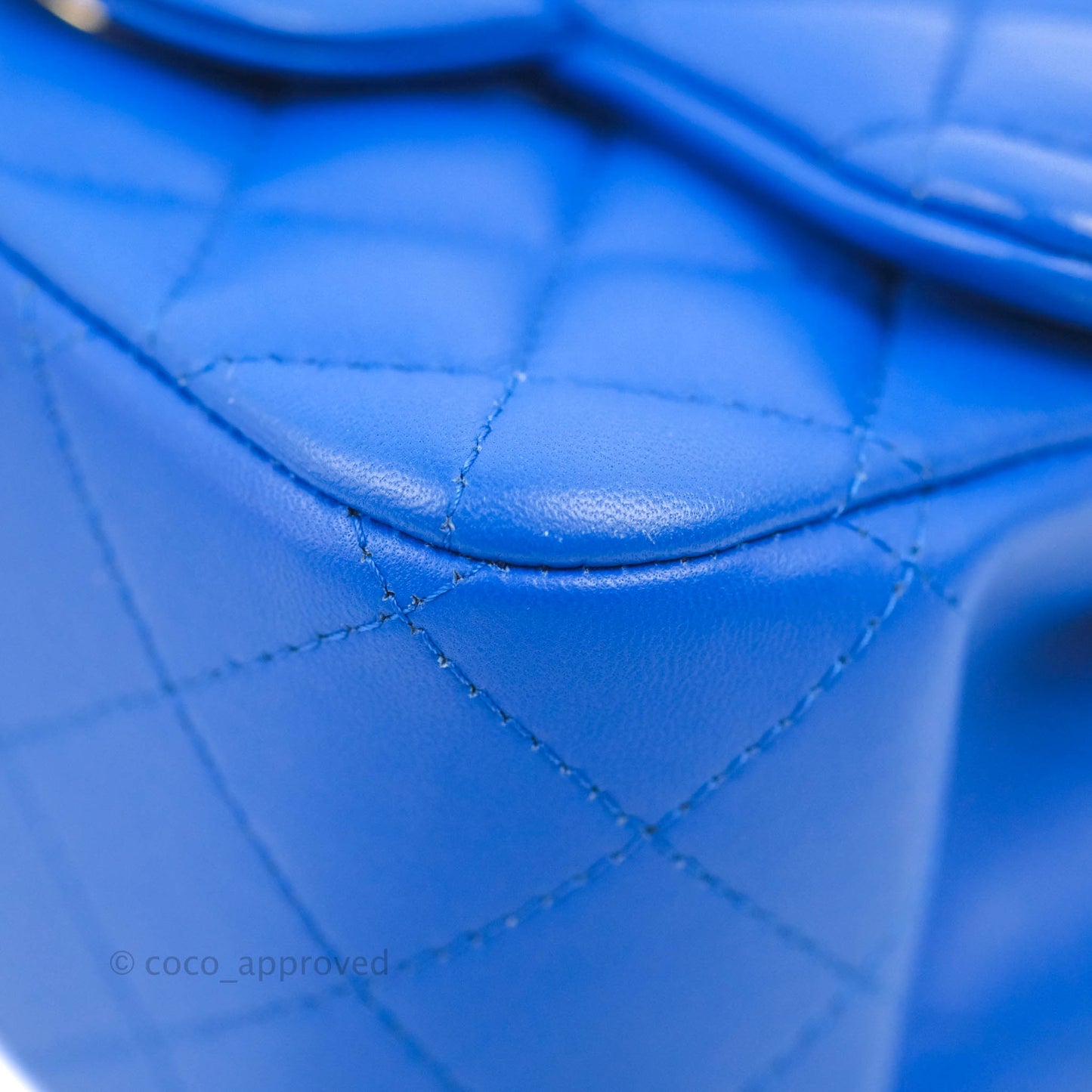 Chanel Mini Square Blue Lambskin Gold Hardware
