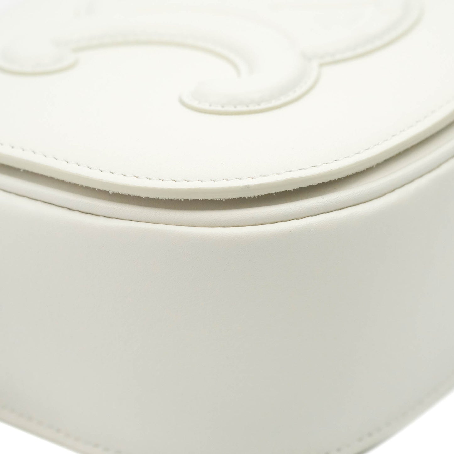 Celine Folco Cuir Triomphe White Smooth Calfskin