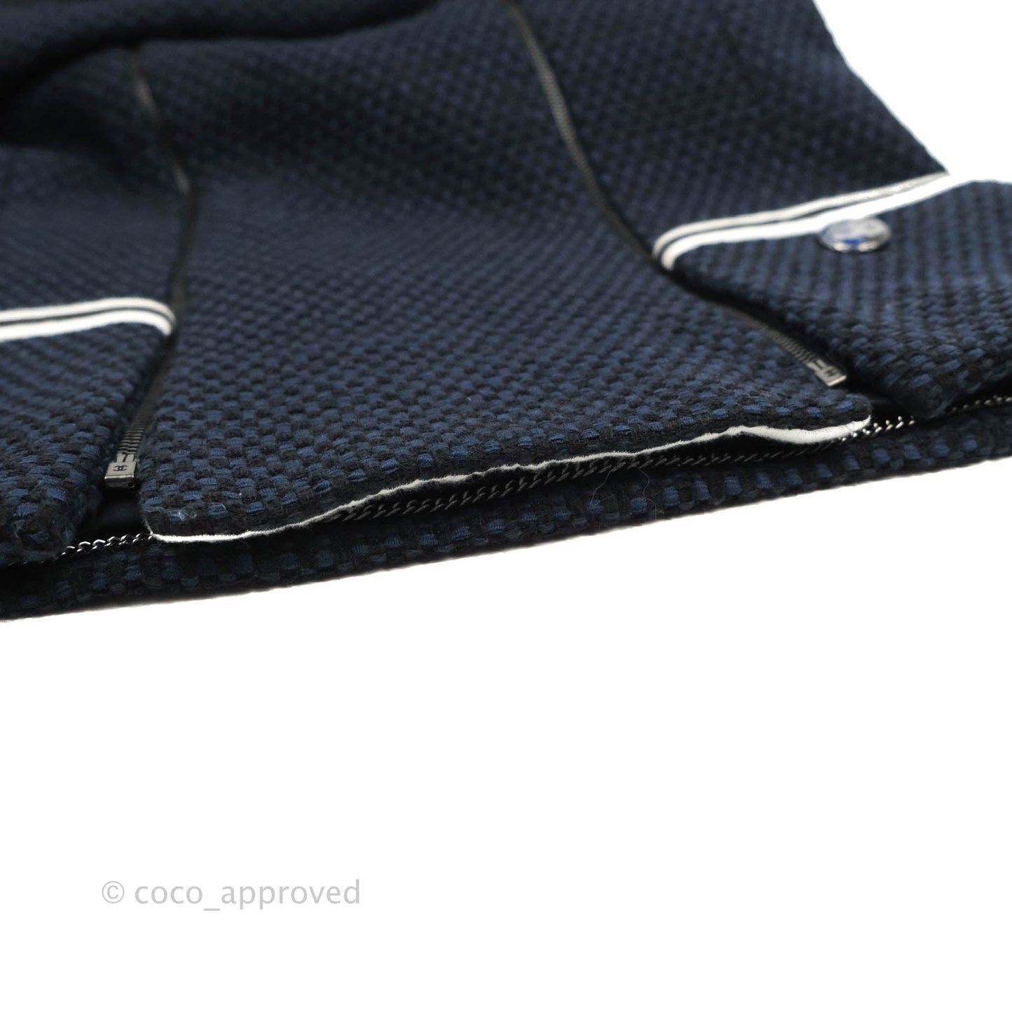 Chanel Jacket Fan Tweed Navy