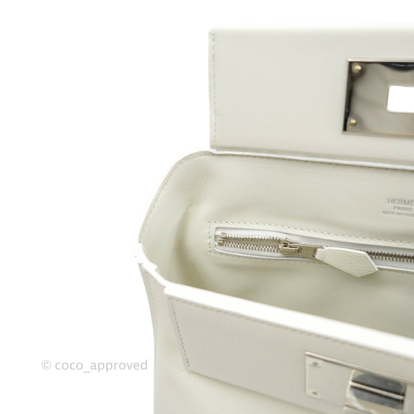 Hermès 24/24 21 Mini Blanc Evercolour Swift Palladium Hardware