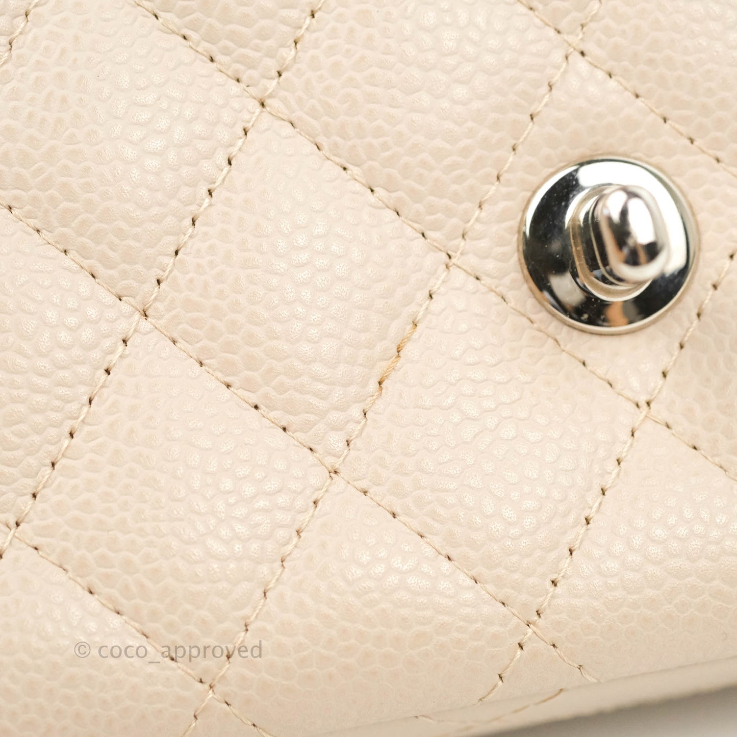 Chanel Quilted East West Flap Pale Pink Caviar Silver Hardware