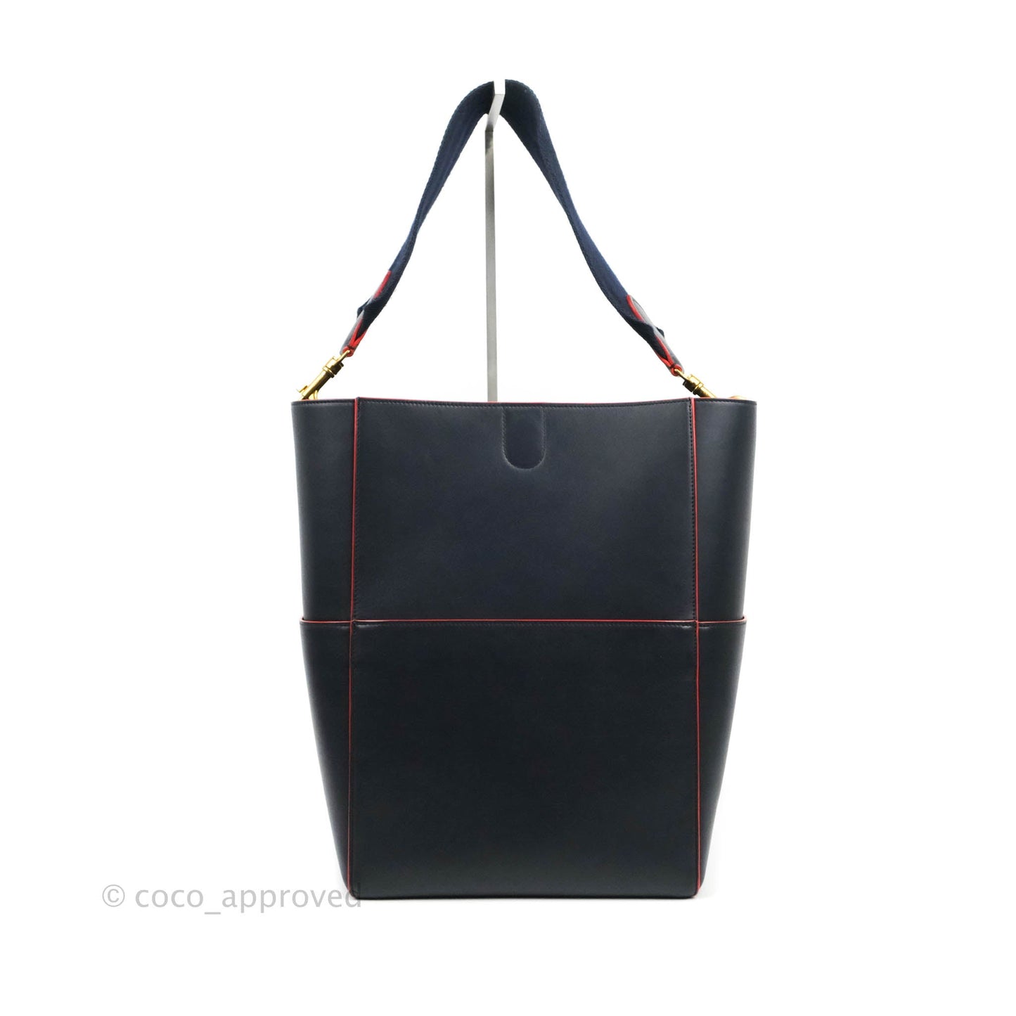 Celine Sangle Bucket Bag Navy Calfskin