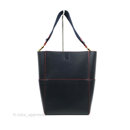 Celine Sangle Bucket Bag Navy Calfskin
