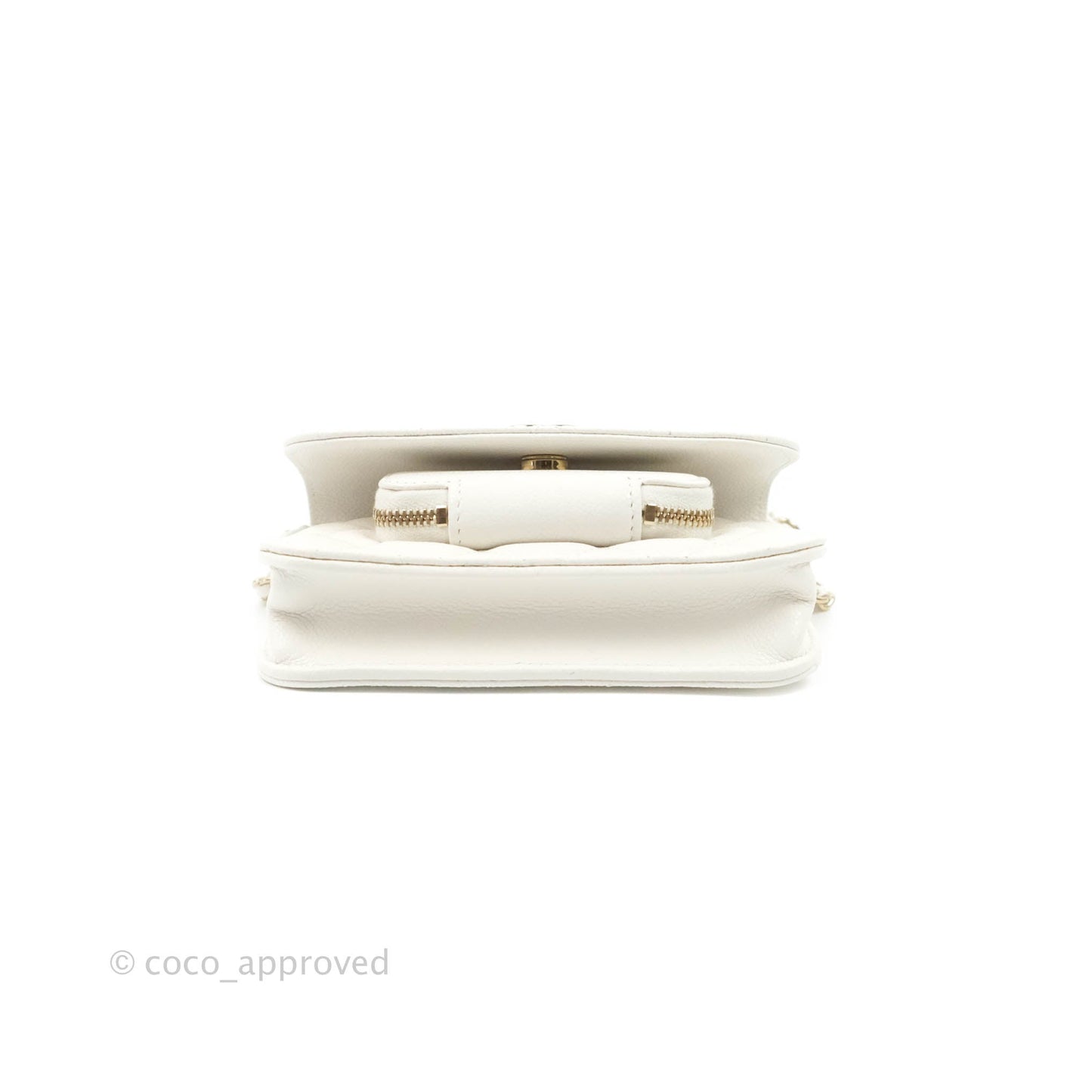 Chanel Business Affinity Clutch With Chain White Caviar Gold Hardware