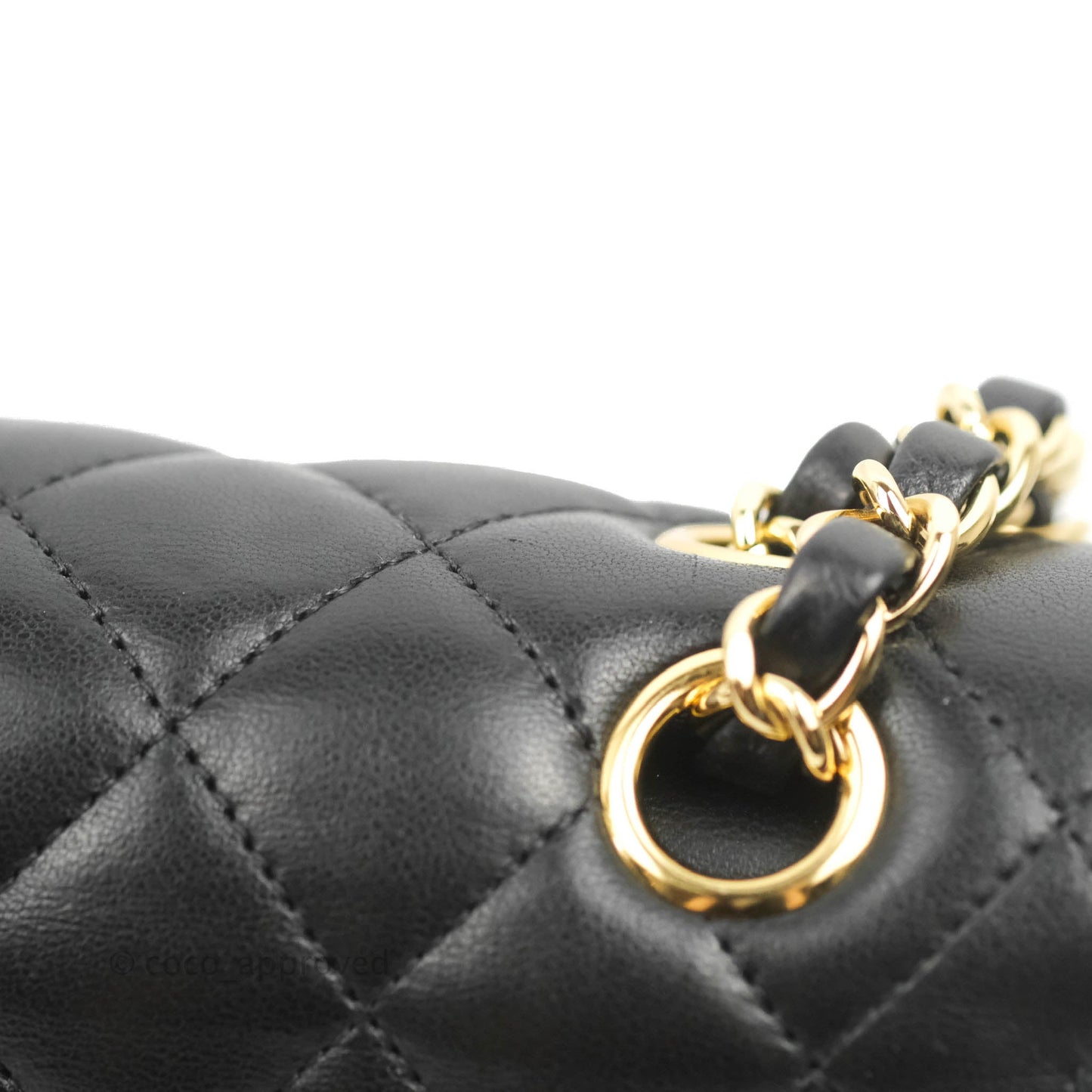 Chanel Classic M/L Medium Flap Quilted Black Lambskin Gold Hardware