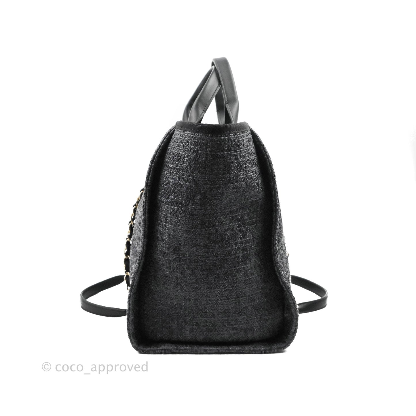 Chanel Canvas Deauville Large Tote Charcoal Grey