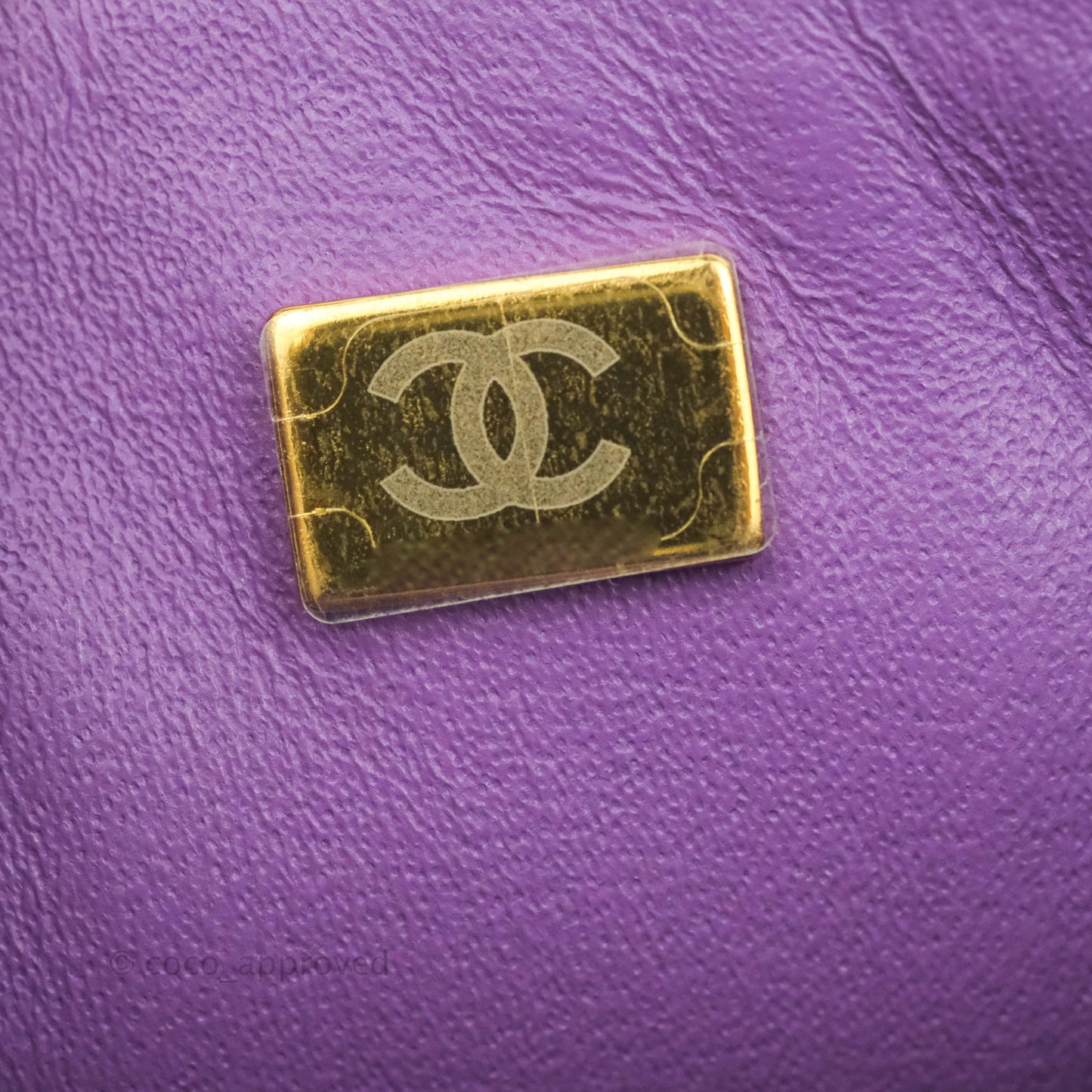 Chanel Mini Square Purple Lambskin Gold Hardware 22P