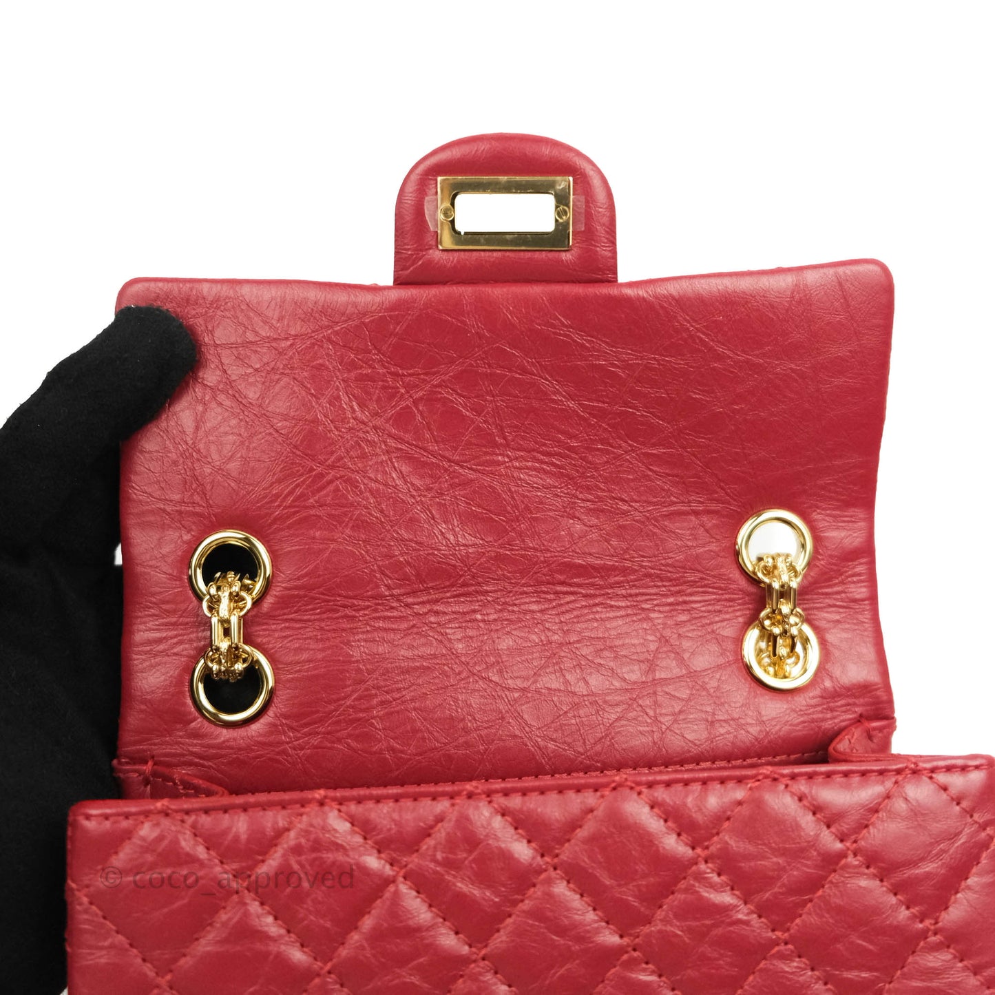 Chanel Mini Reissue 224 Red Aged Calfskin Gold Hardware 19S