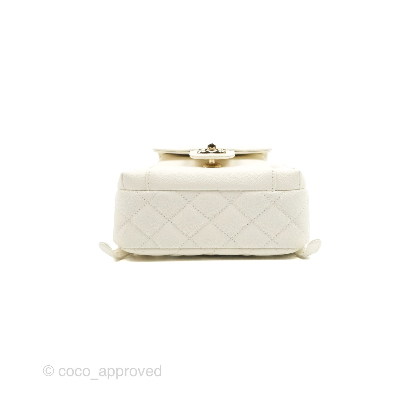 Chanel Quilted Small CC Day Backpack Ivory Caviar Gold Hardware