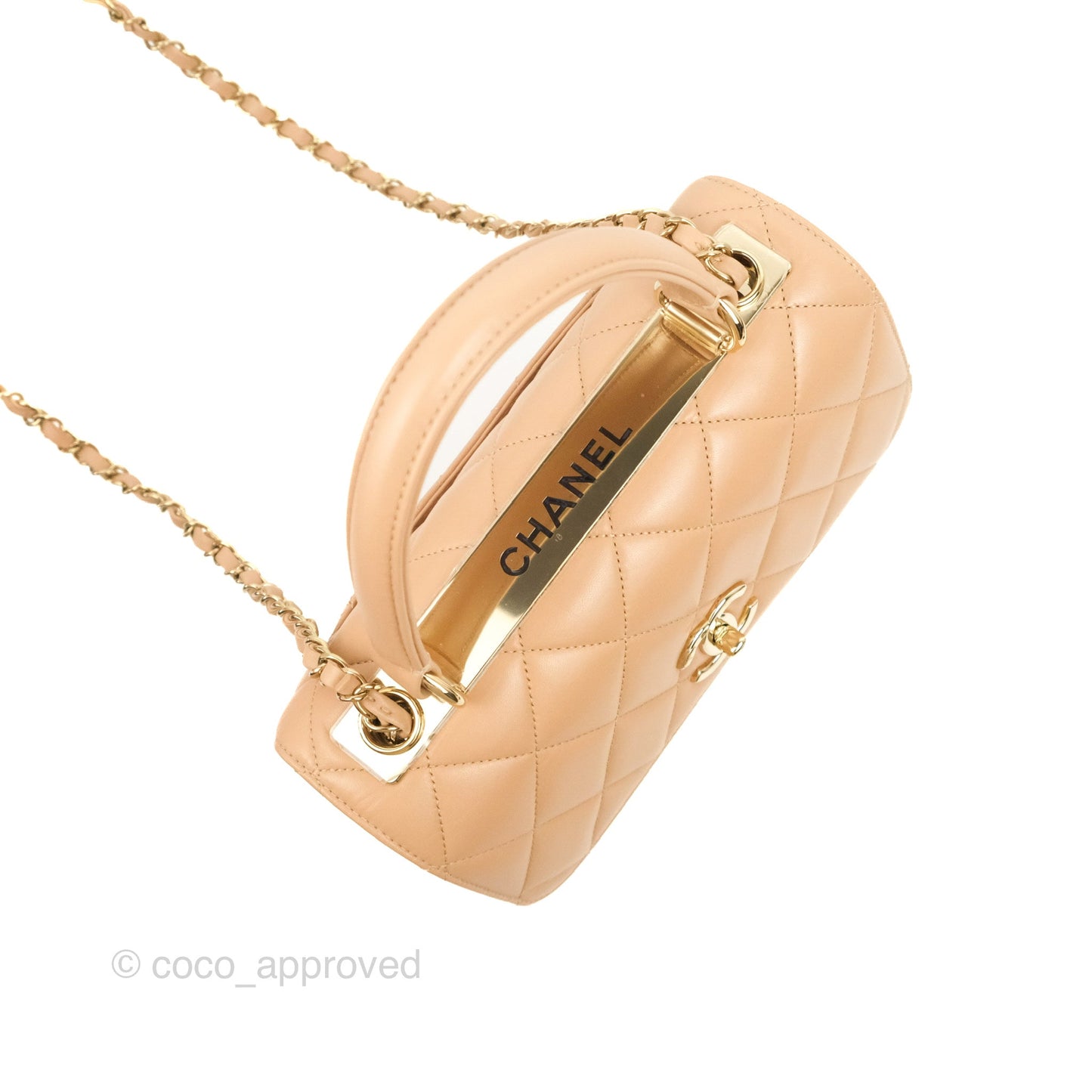 Chanel Small Trendy CC Beige Lambskin Gold Hardware