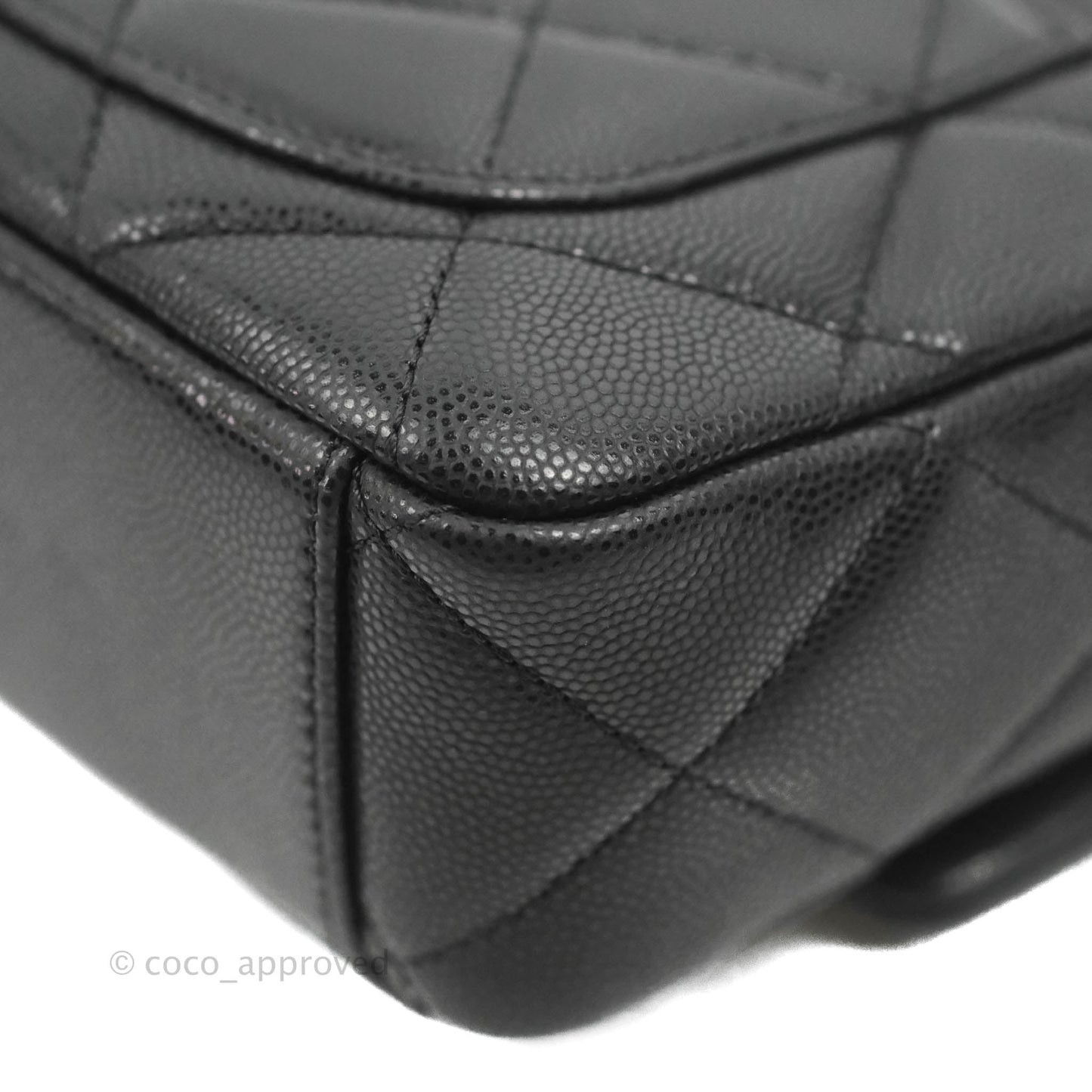 Chanel Small Flap with Coin Charm Black Caviar Aged Gold Hardware 22A