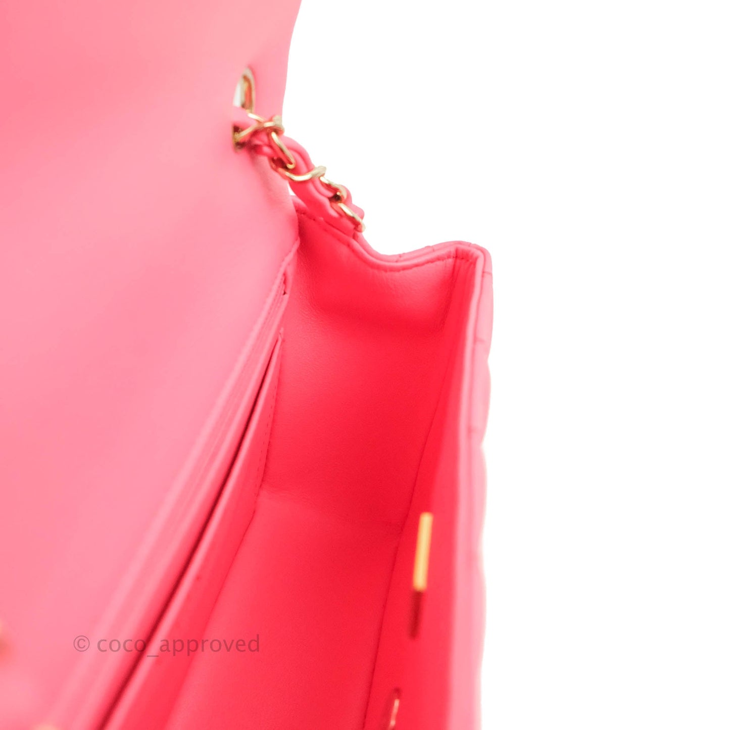Chanel Quilted Mini Rectangular Flap Pink Lambskin Gold Hardware