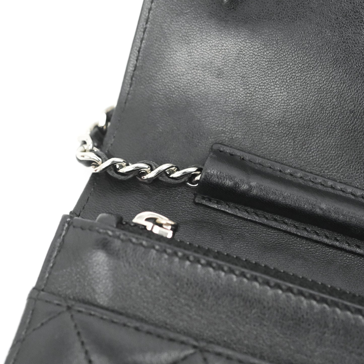 Chanel Quilted Classic WOC Black Lambskin Silver Hardware