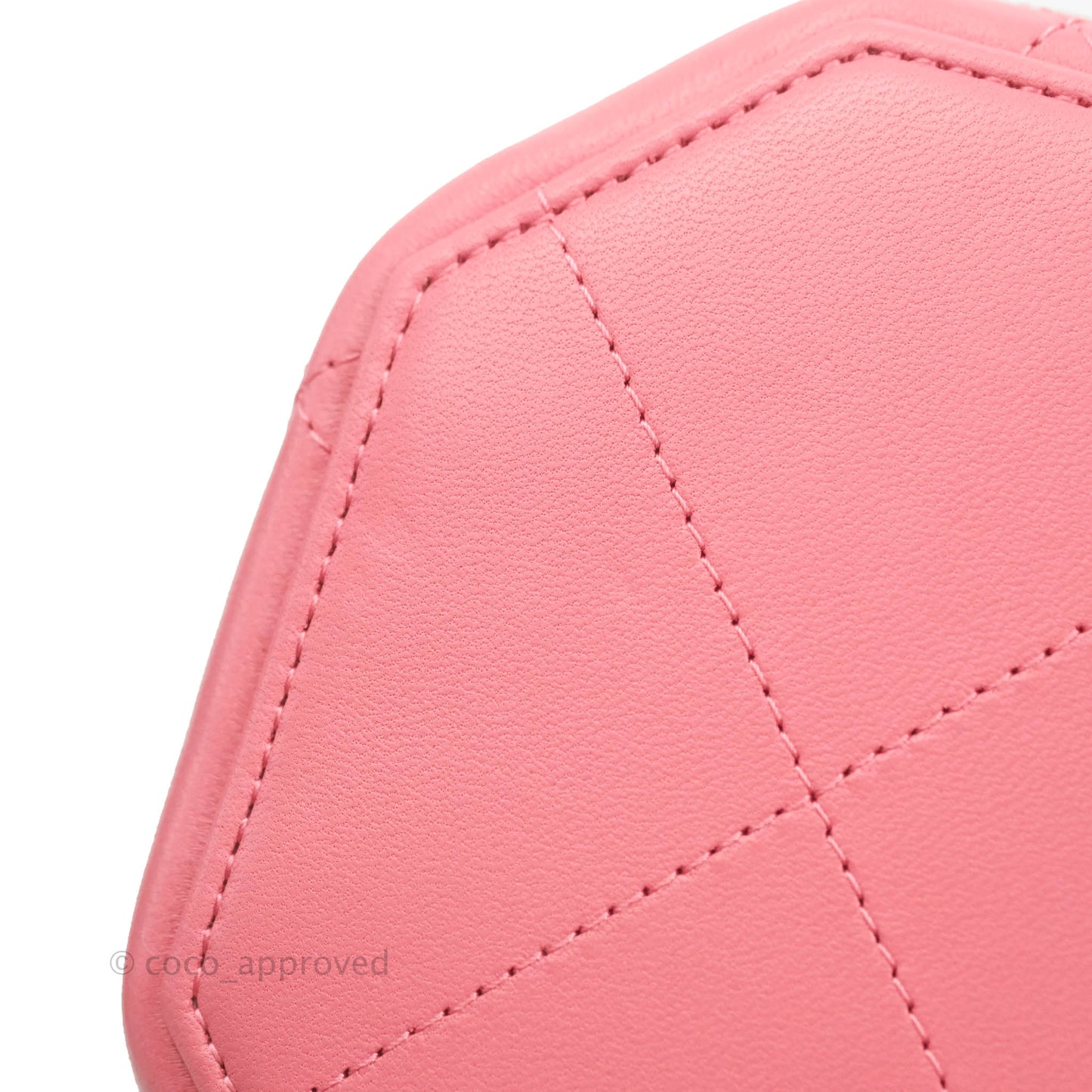 Chanel Small Hexagon Vanity Case Pink Lambskin Gold Hardware