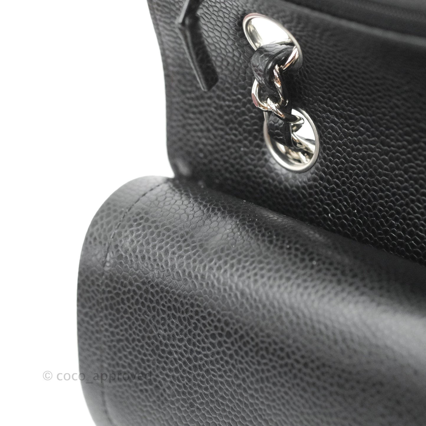 Chanel Classic M/L Medium Flap Quilted Black Caviar Silver Hardware