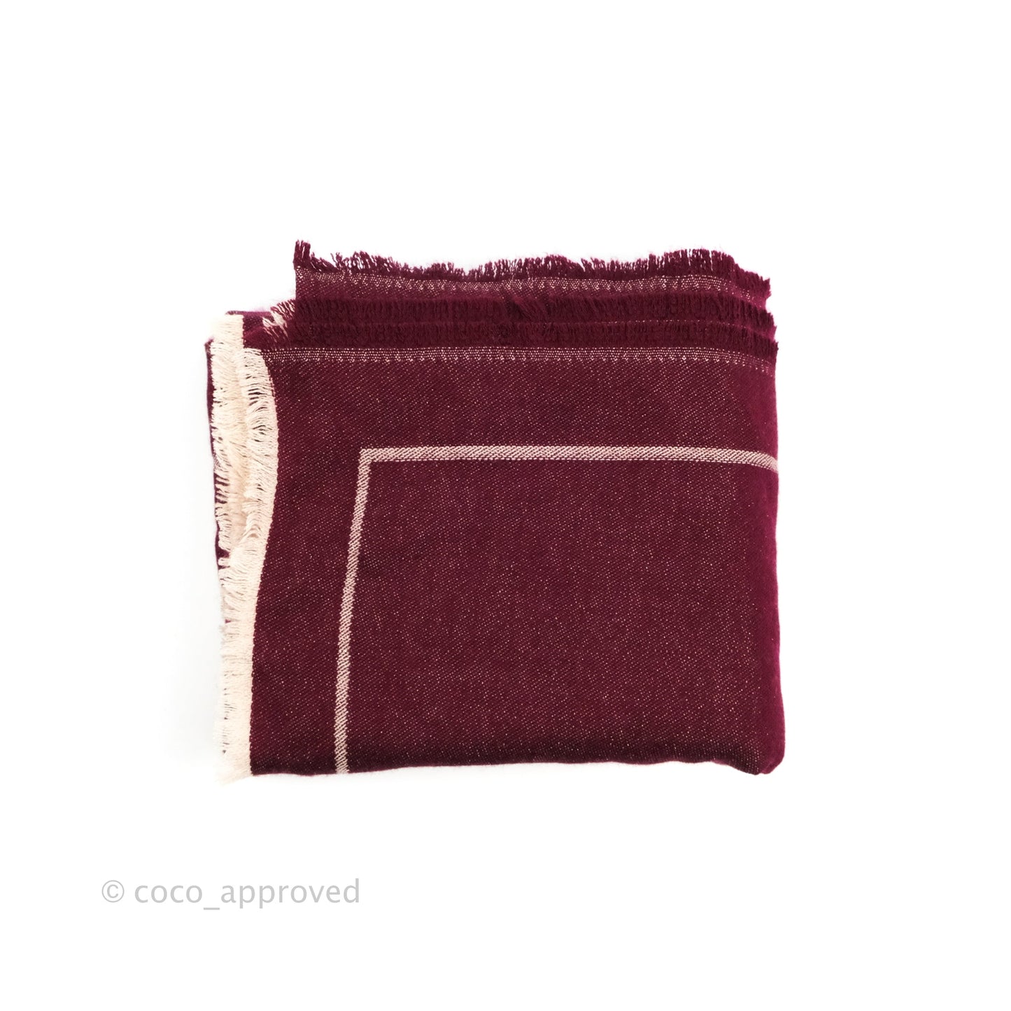 Chanel CC Cashmere Scarf Burgundy