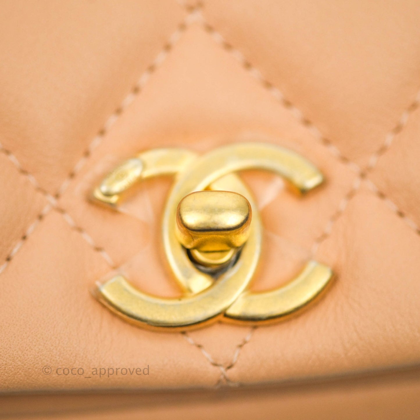 Chanel Clutch with Chain Beige Calfskin Aged Gold Hardware 21B