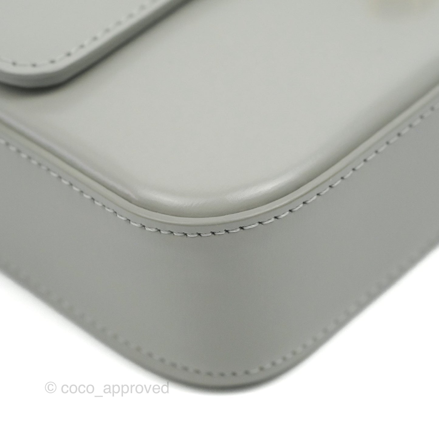 Celine Chain Shoulder Bag Pale Grey Shiny Calfskin