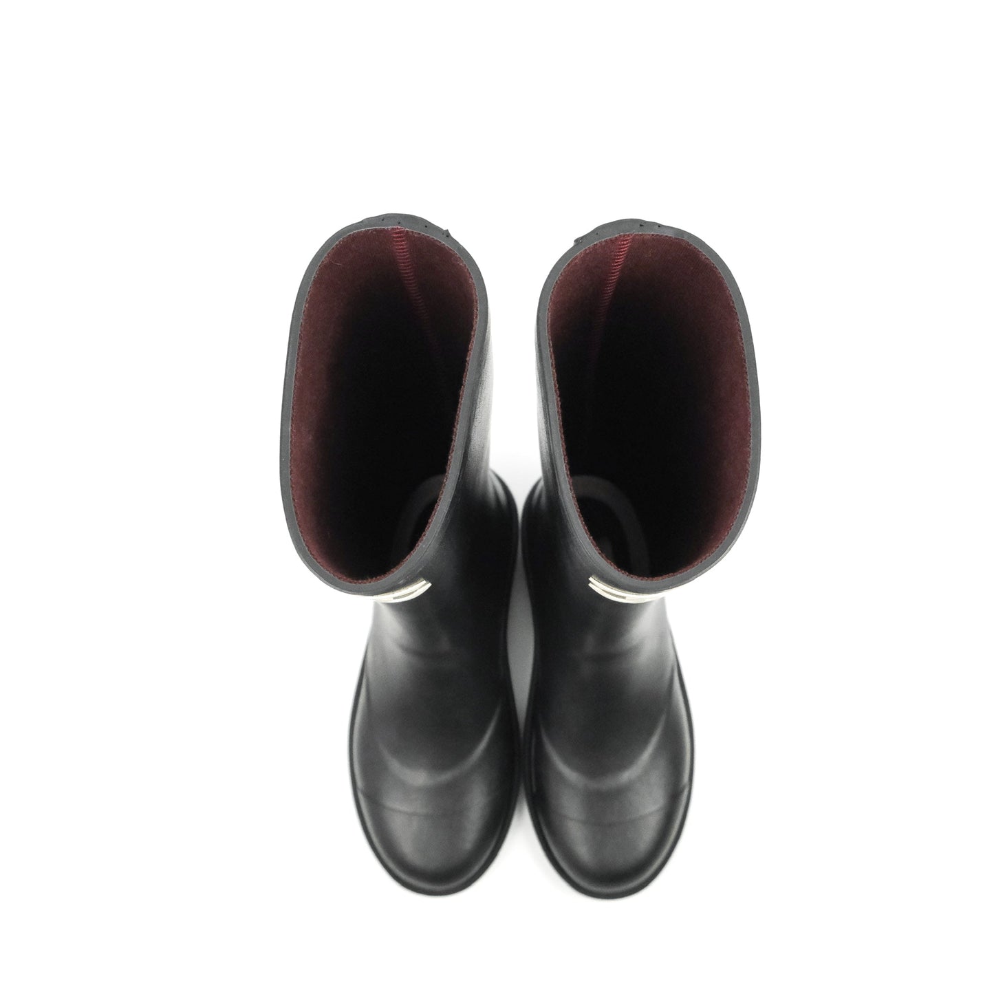 Chanel CC Black Rubber Rain Boots Size 35