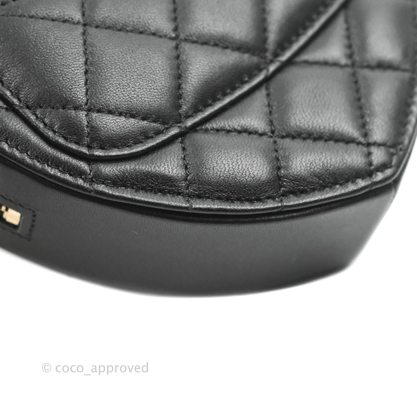 Chanel Small Heart Bag Black Lambskin Gold Hardware 22S