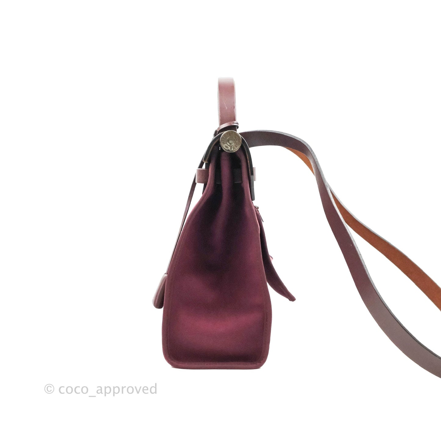 Hermès Herbag Zip 31 in Prune Hunter Cowhide & Canvas Palladium Hardware
