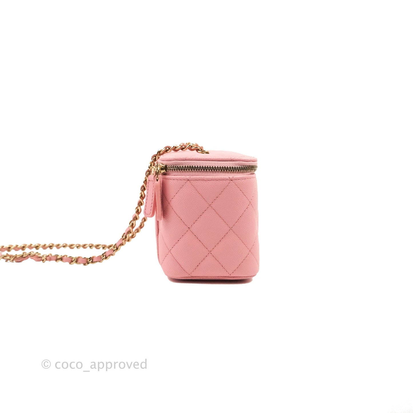 Chanel Classic Vanity with Chain Pink Caviar Gold Hardware