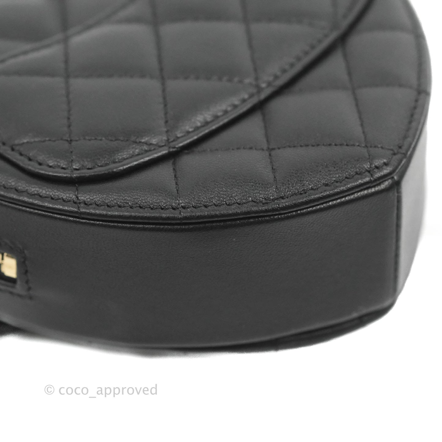 Chanel Small Heart Bag Black Lambskin Gold Hardware 22S