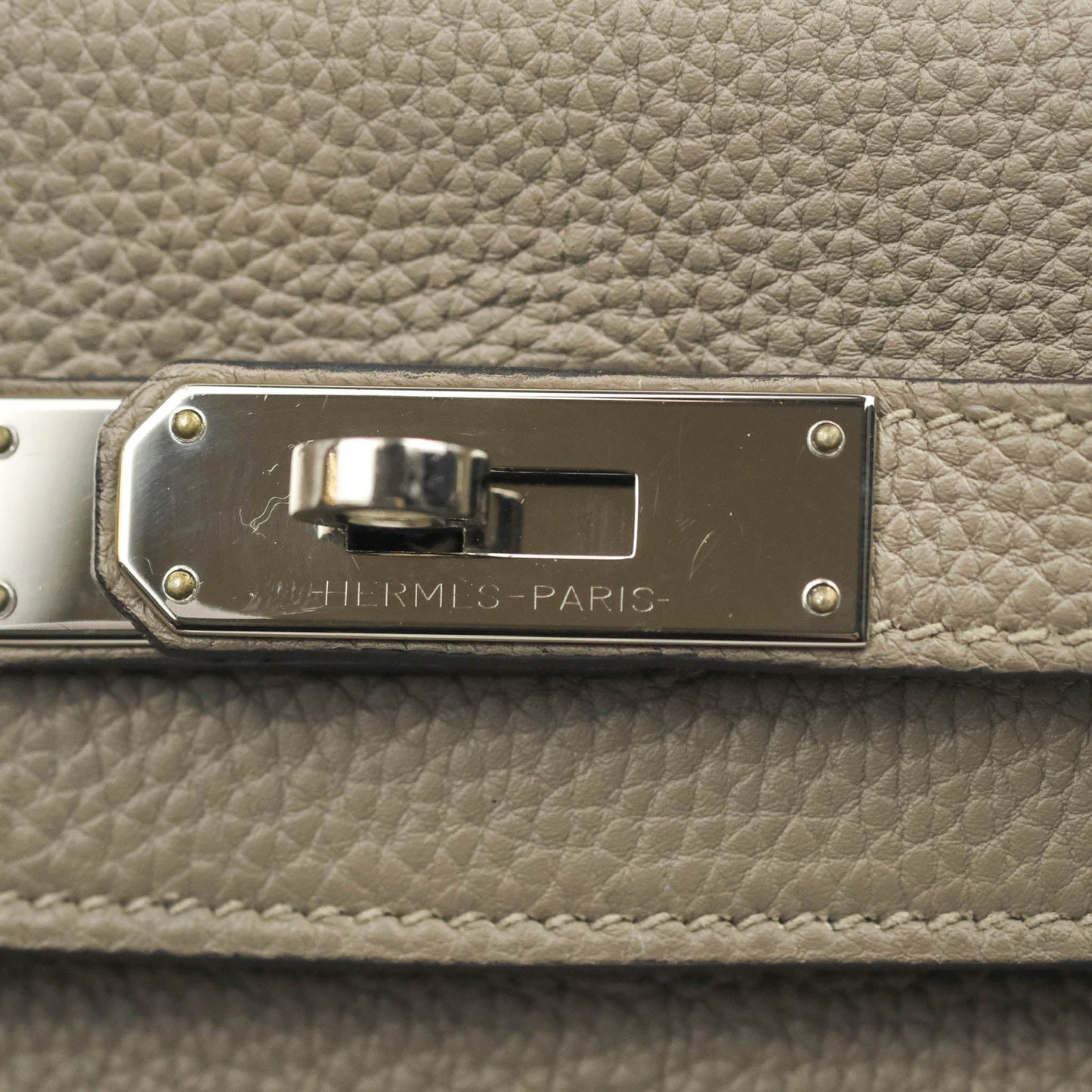 Hermès Kelly 28 Retourne Taurillon Clemence Gris Asphalt M8 Palladium Hardware