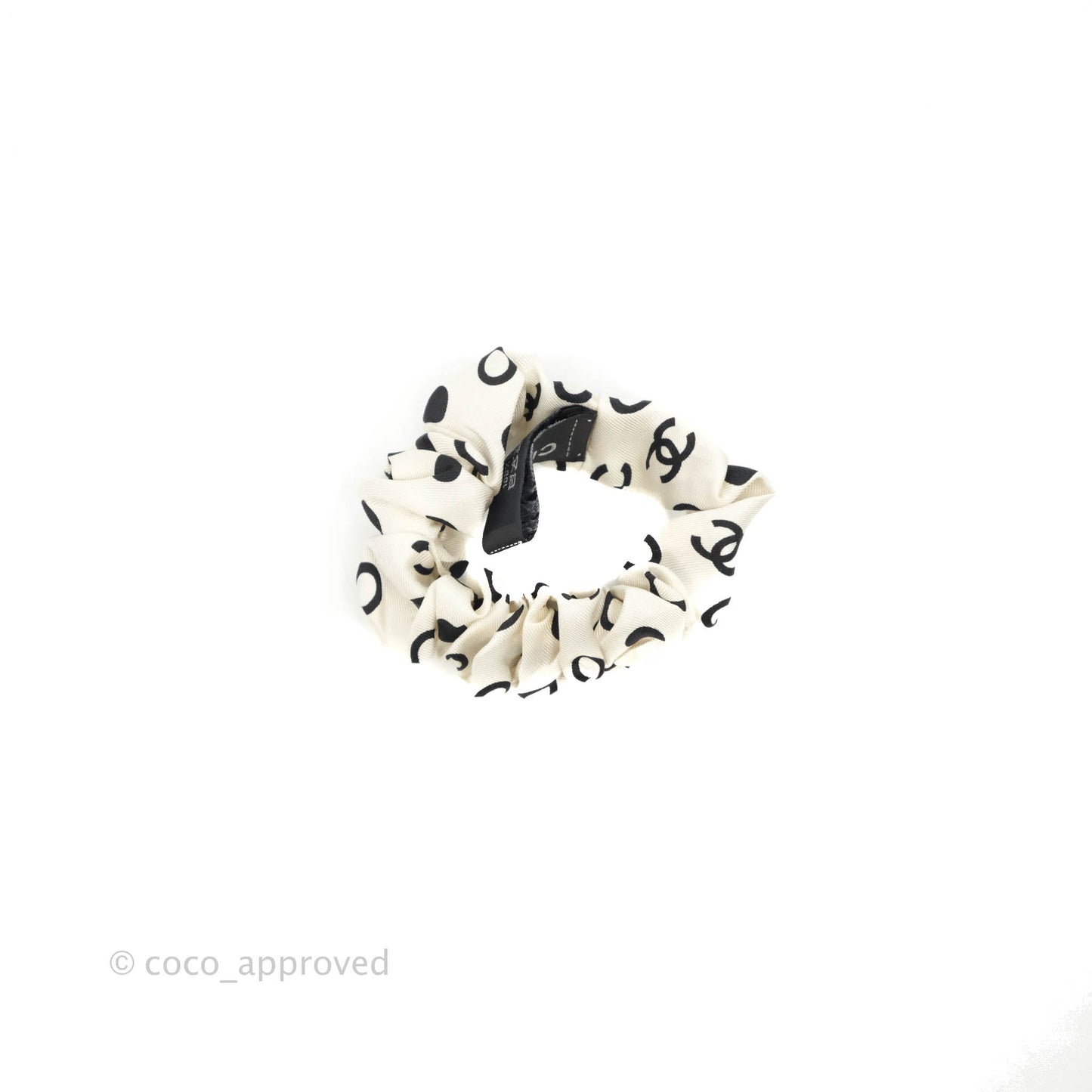 Chanel Coco Bow Silk Hair Accessory Ivory & Black