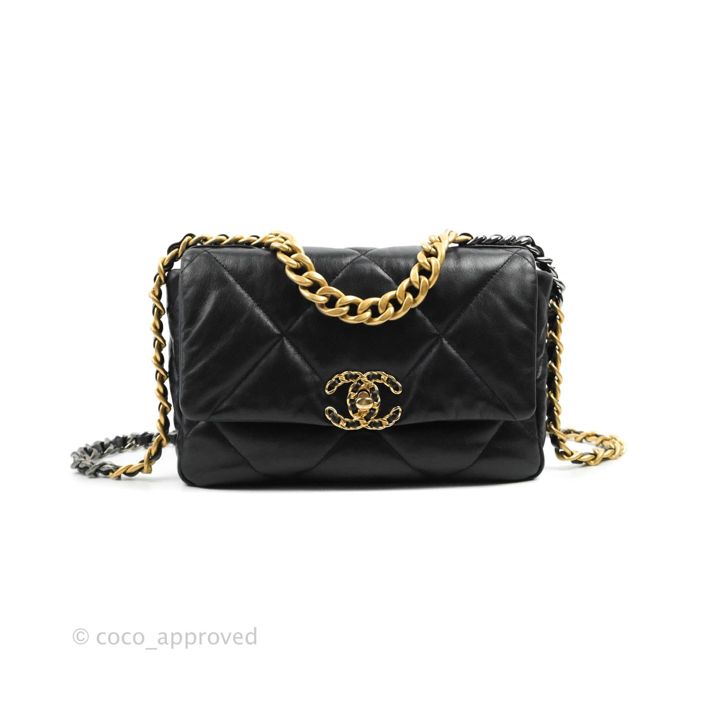 Chanel 19 Small Black Goatskin Mixed Hardware