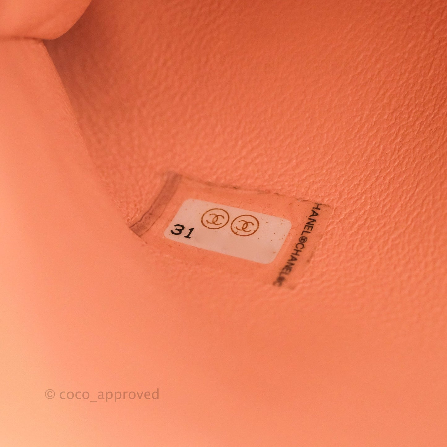 Chanel Small Coco Handle Quilted Peach Clair Caviar Gold Hardware