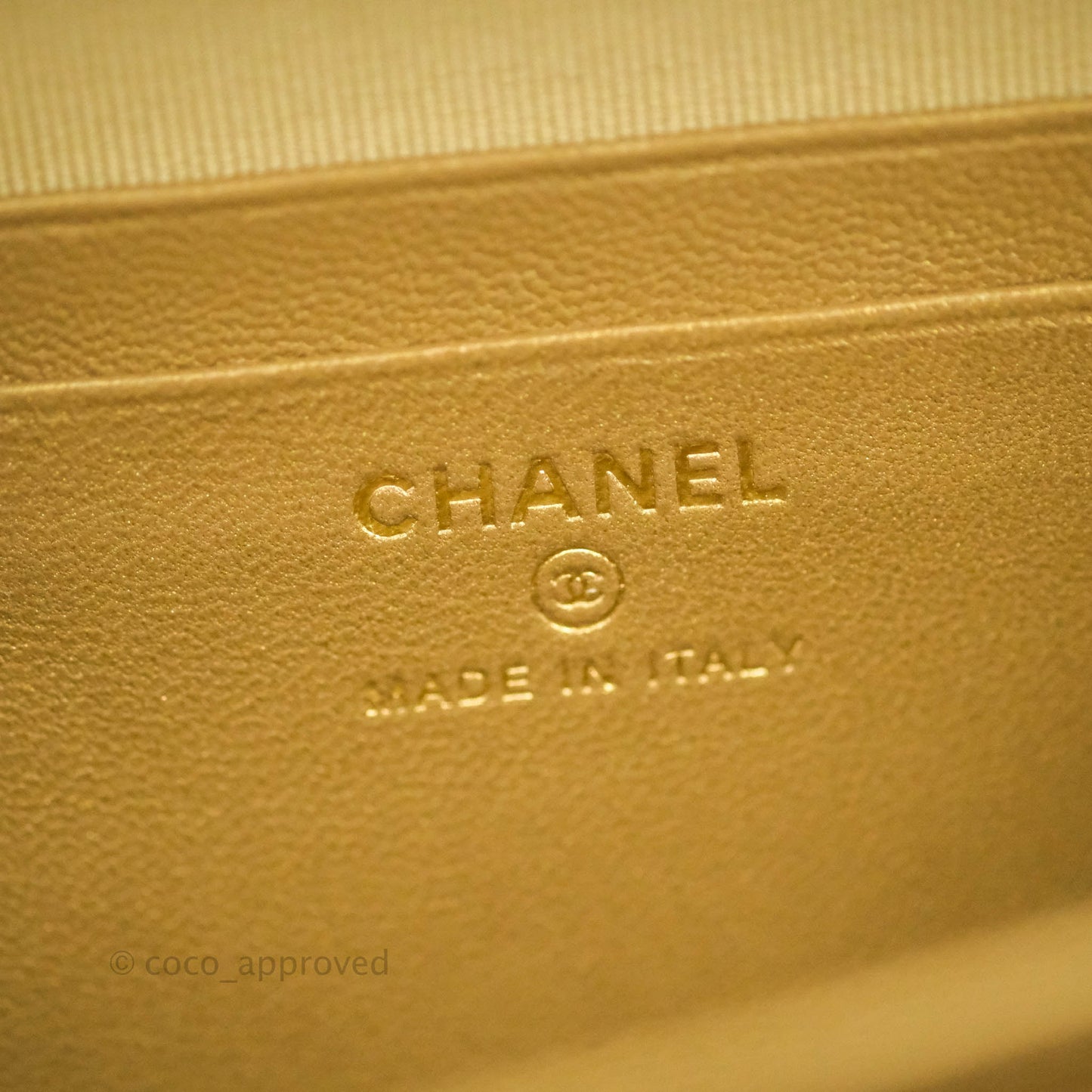 Chanel Mini Pearl Crush Quilted Camera Case Beige Pink Lambskin Aged Gold Hardware
