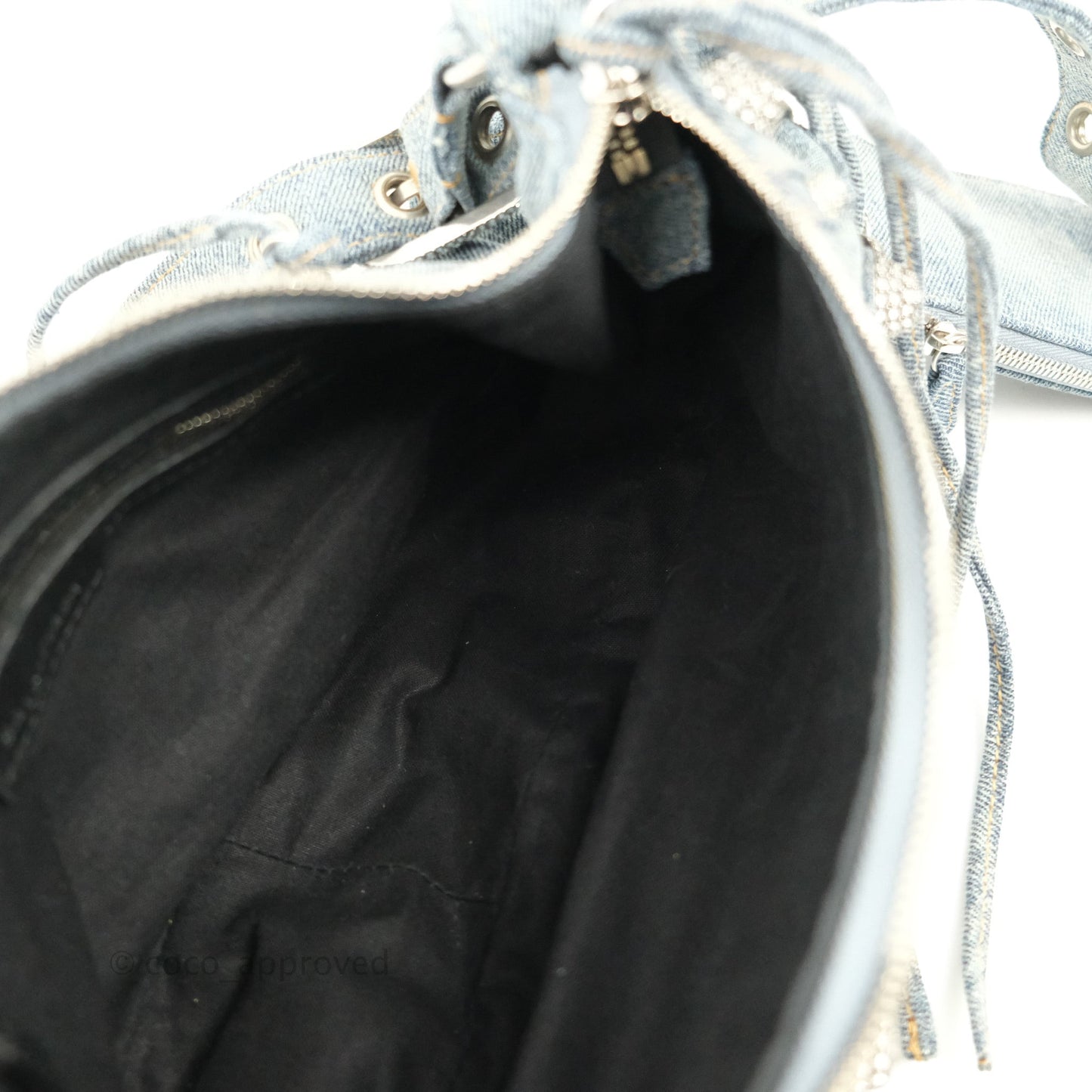 Balenciaga Le Cagole Small Embellished Denim Shoulder Bag