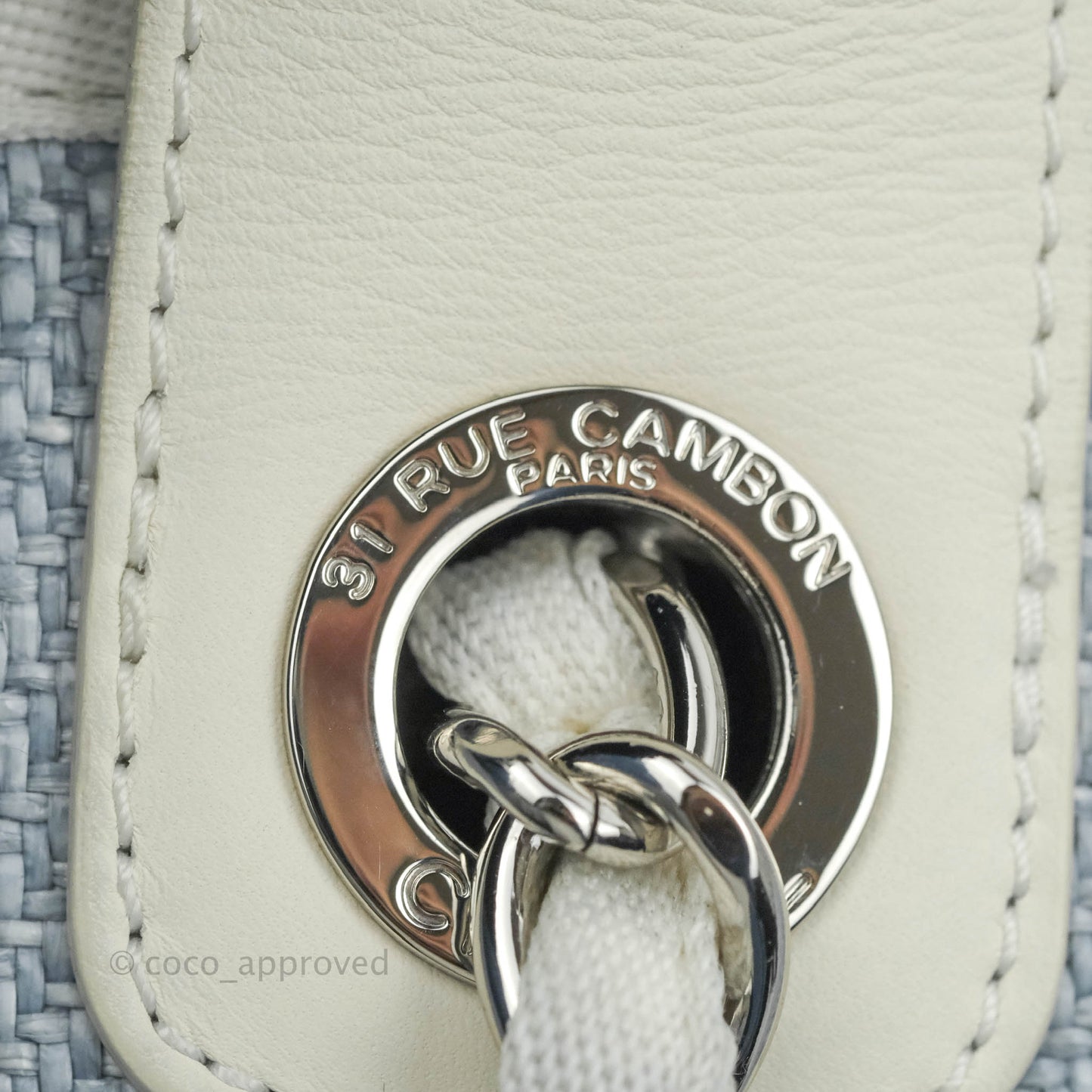 Chanel Large Deauville Light Blue Canvas Silver Hardware