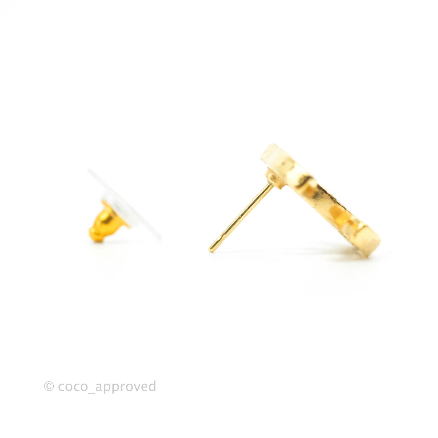 Chanel CC Hieroglyphs Earrings Gold Tone 19A