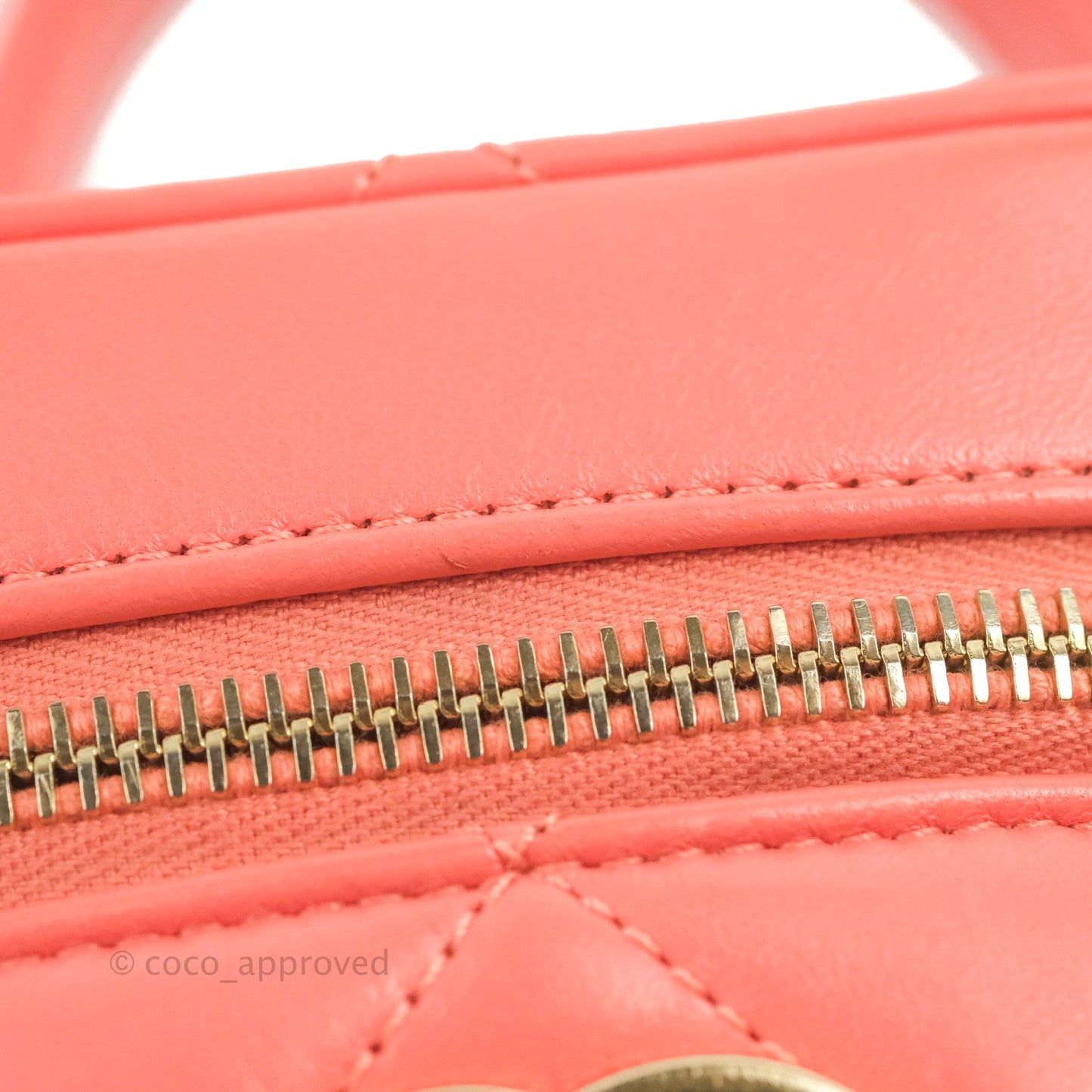 Chanel Trendy CC Vanity Case Coral Pink Lambskin Gold Hardware