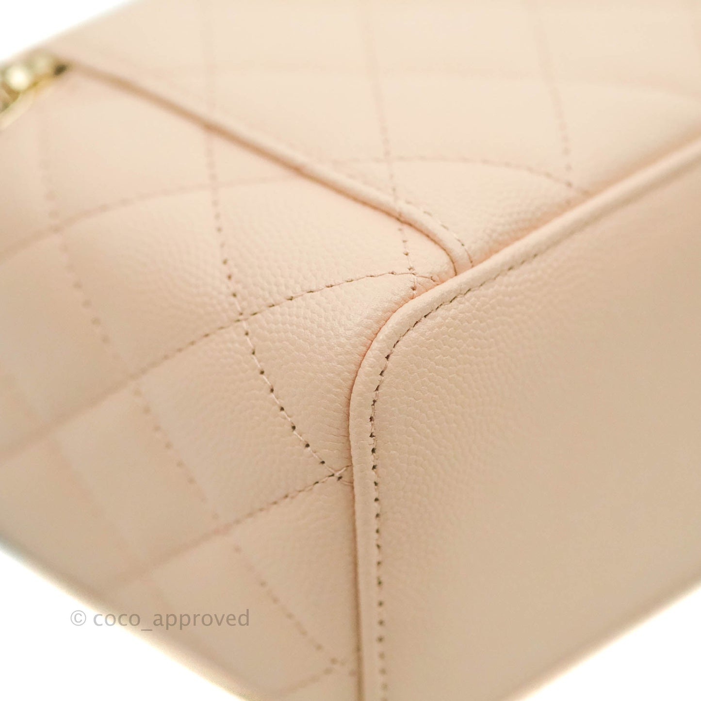 Chanel Vanity with Classic Chain Light Beige Caviar Gold Hardware 22C