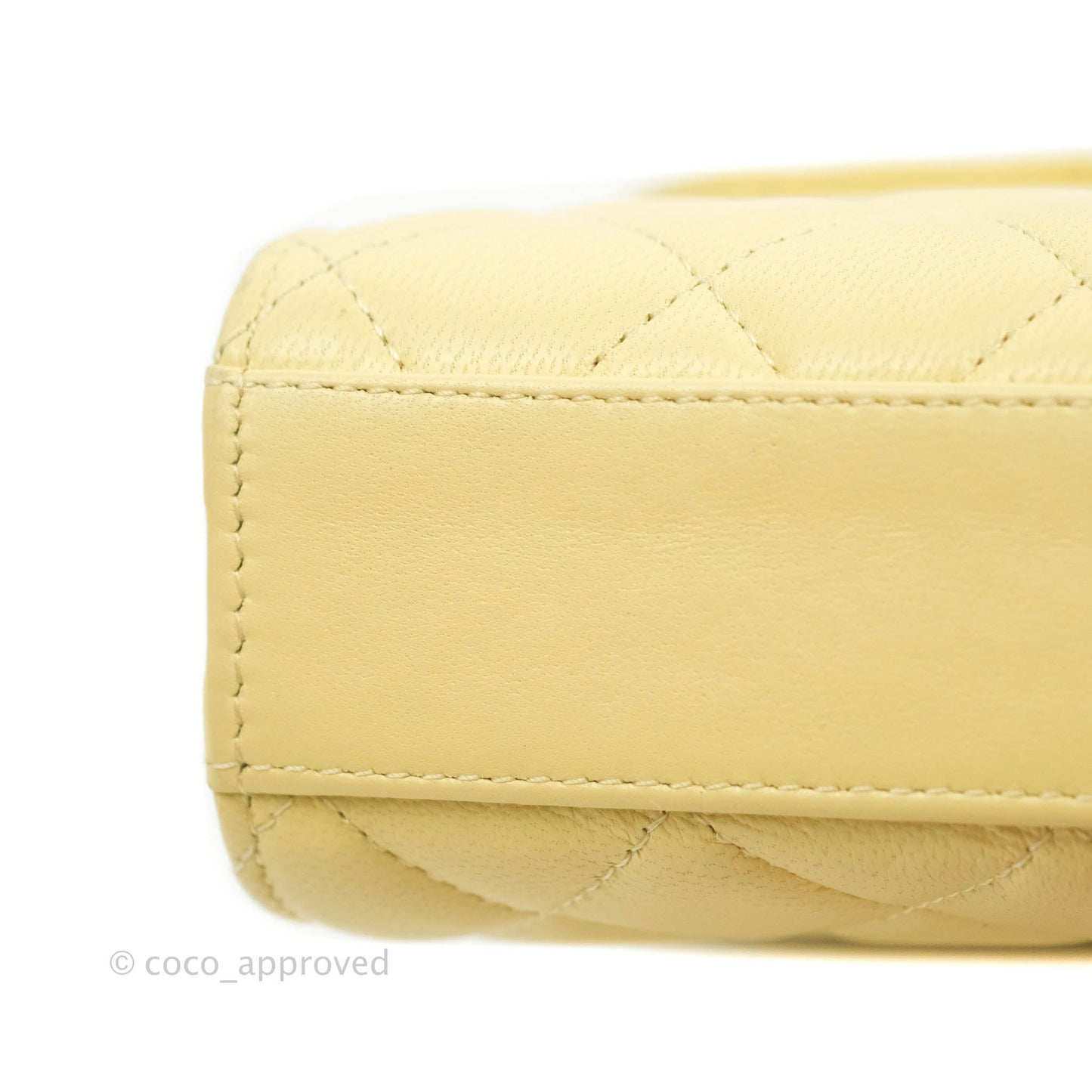 Chanel Quilted Pearl Crush Phone Holder With Chain Yellow Lambskin