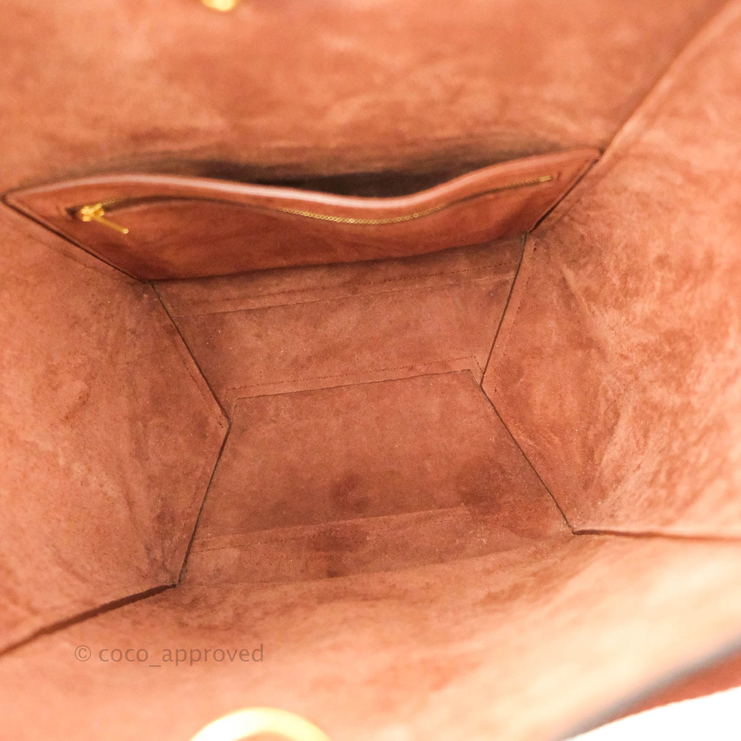 Celine Sangle Bucket Bag Calfskin Brick Red Gold Hardware