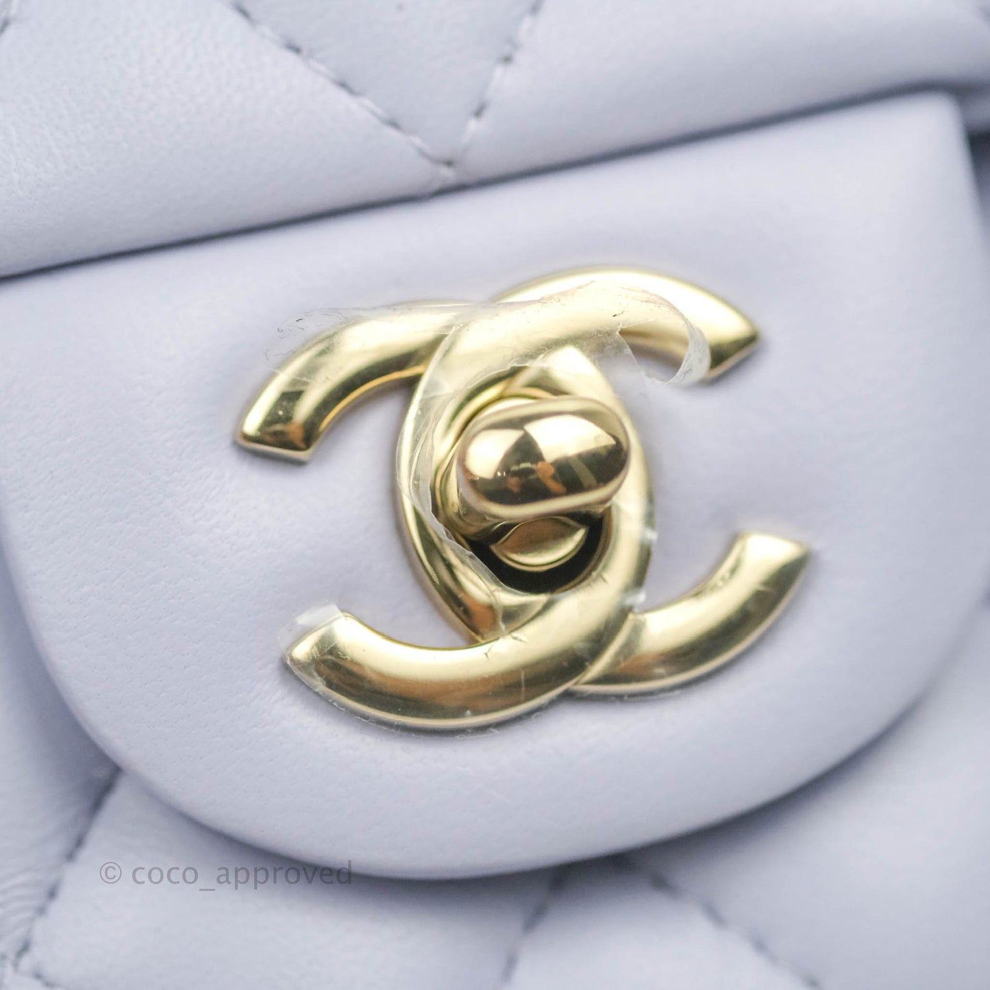 Chanel Quilted Mini Rectangular Lilac Lambskin Gold Hardware 21K