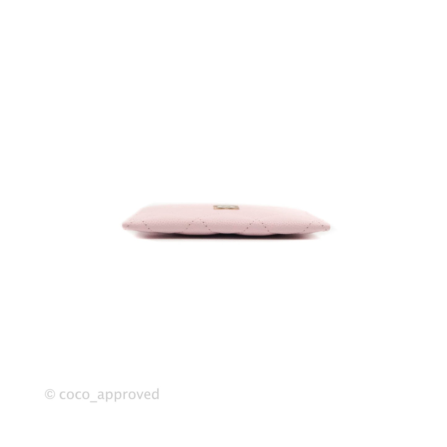 Chanel Classic Flat Card Holder Light Pink Caviar Gold Hardware