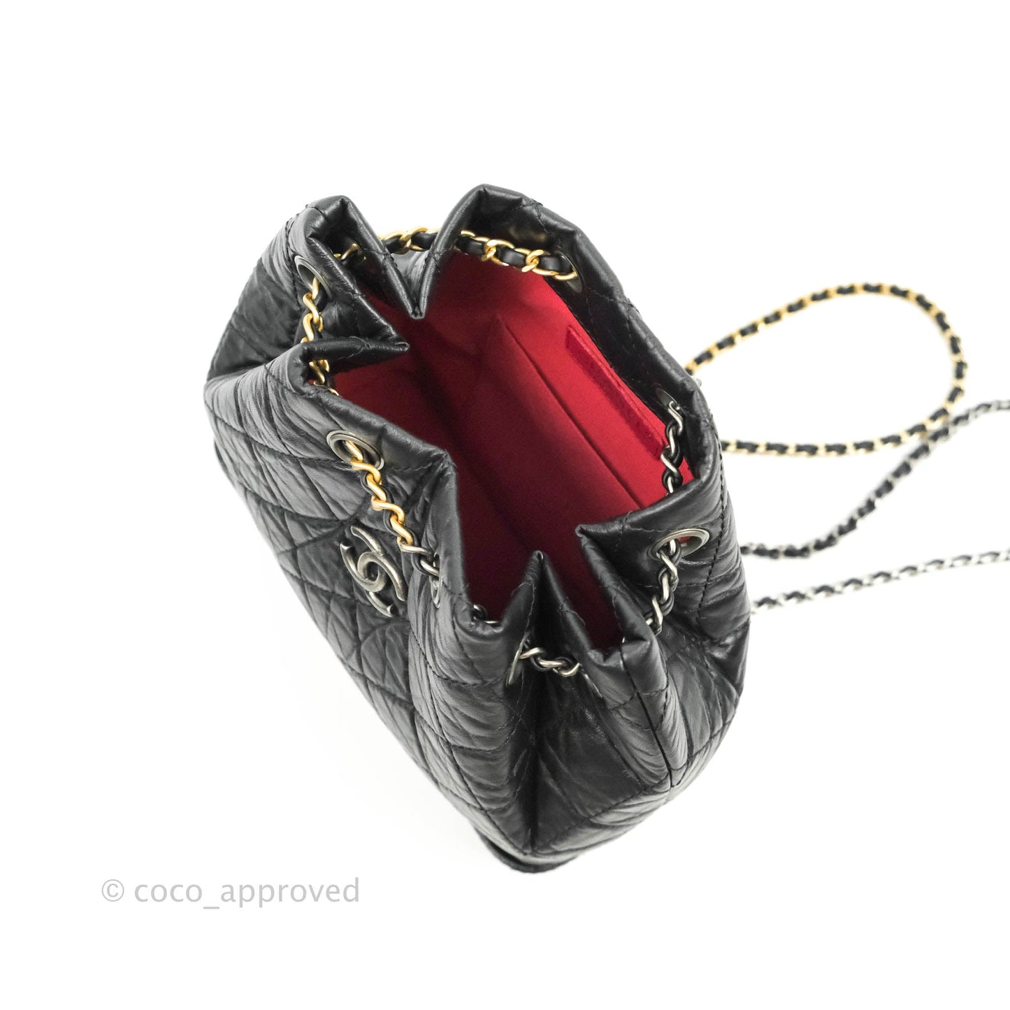 Chanel Small Gabrielle Backpack Black Aged Calfskin