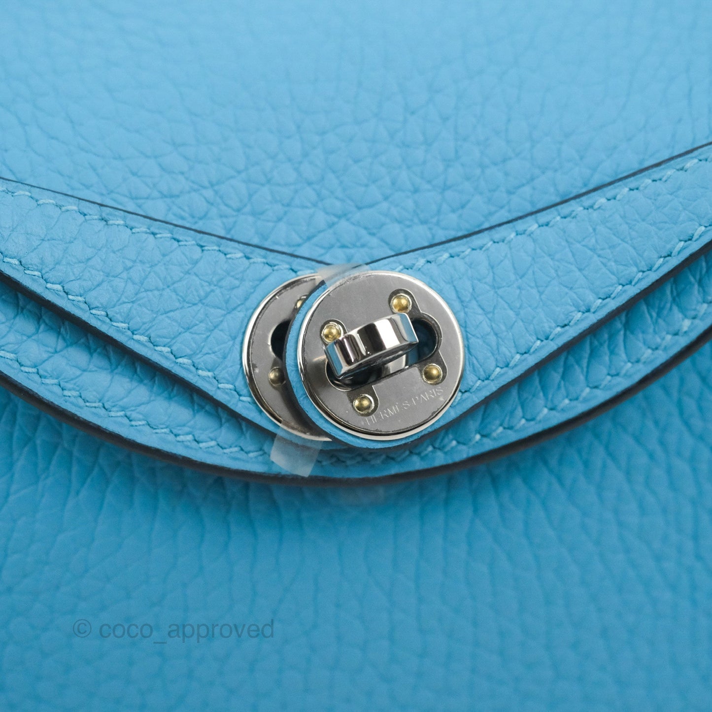 Hermès Mini Lindy 20 Bleu De Nord Clemence Palladium Hardware