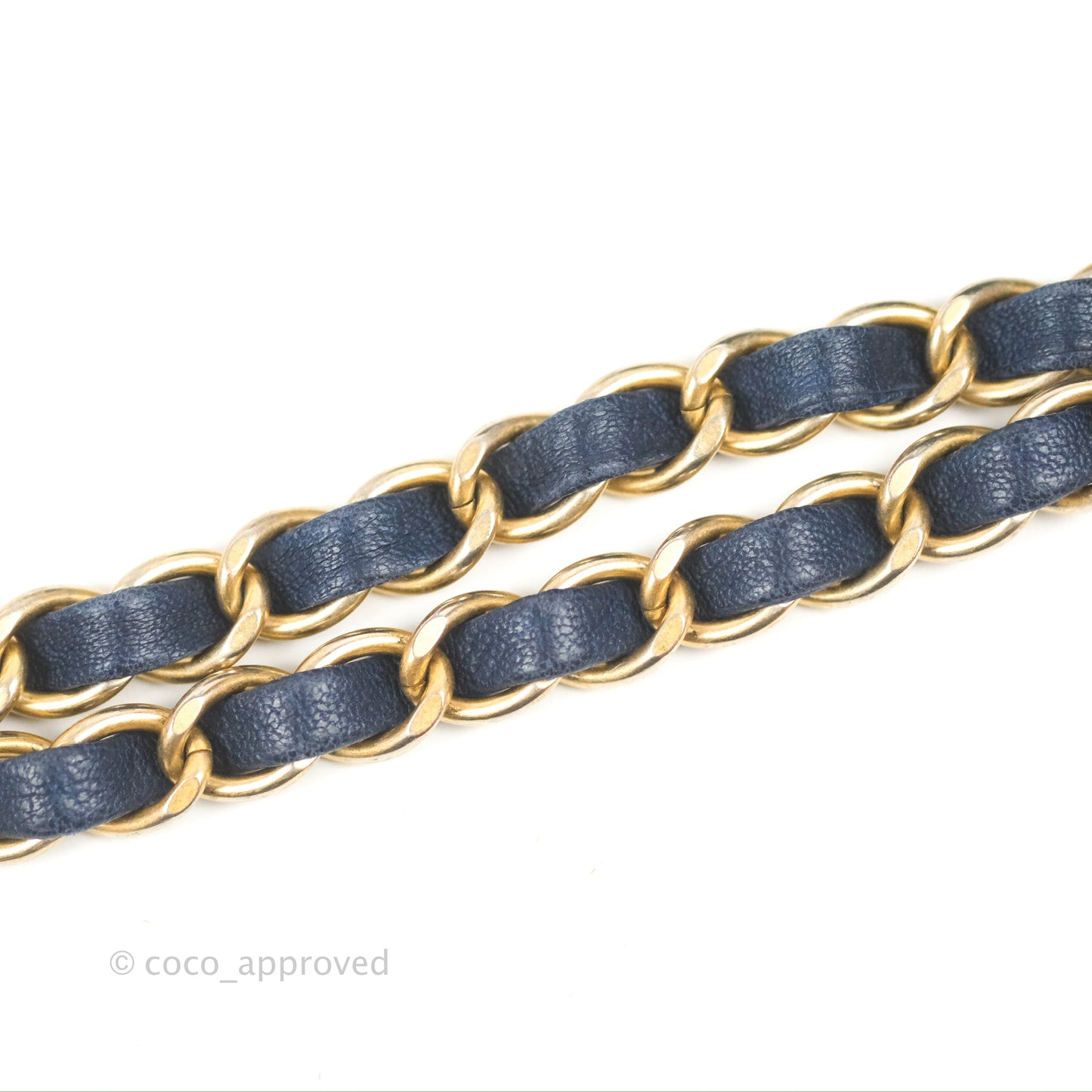 Chanel Small Chevron Surpique Flap Navy Calfskin Aged Gold Hardware
