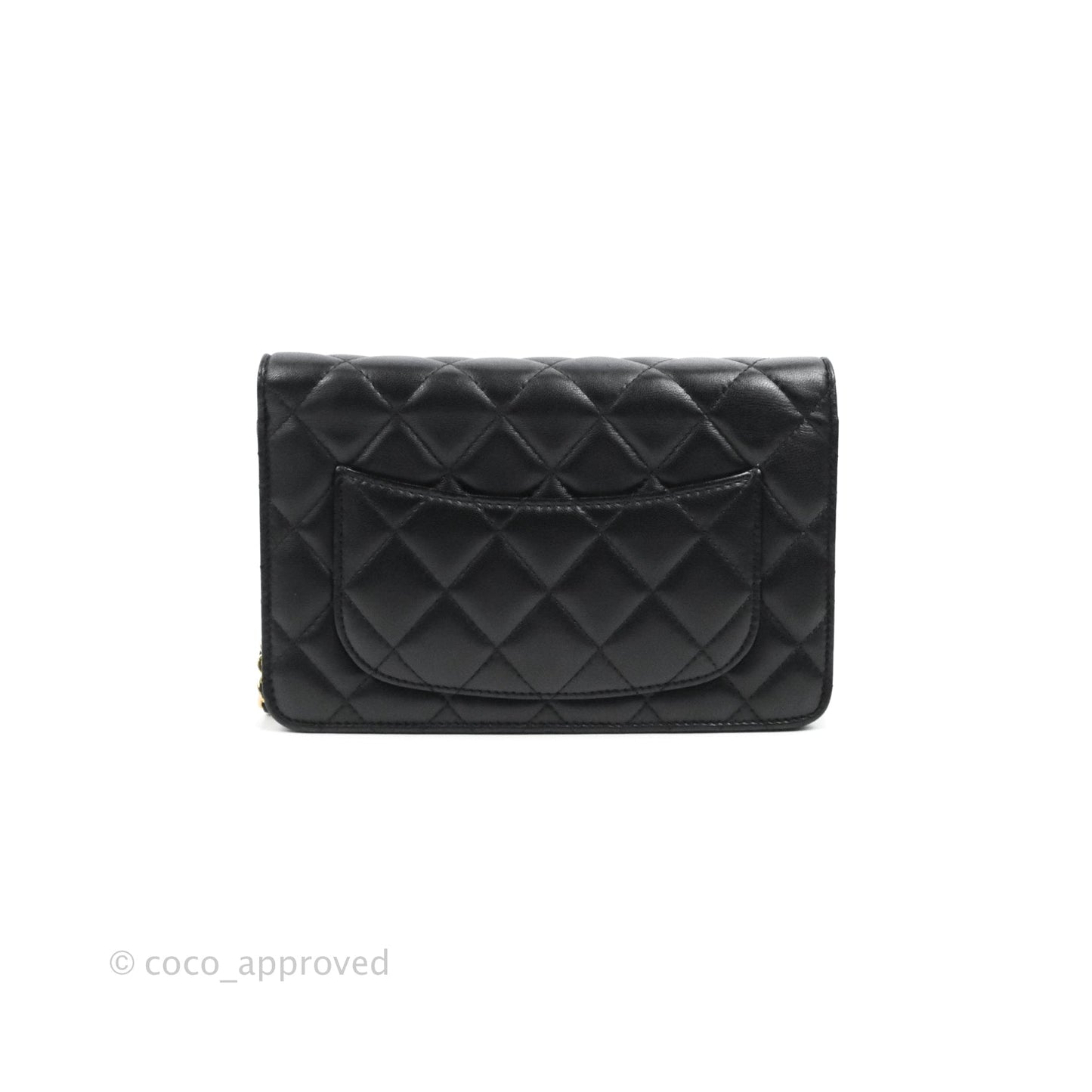 Chanel Quilted Classic Wallet on Chain WOC Black Lambskin Gold Hardware