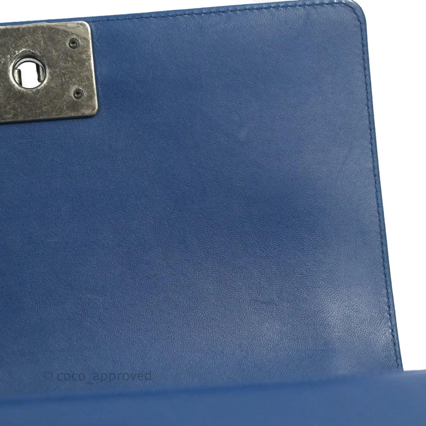 Chanel Quilted Medium Boy Blue Calfskin Ruthenium Hardware