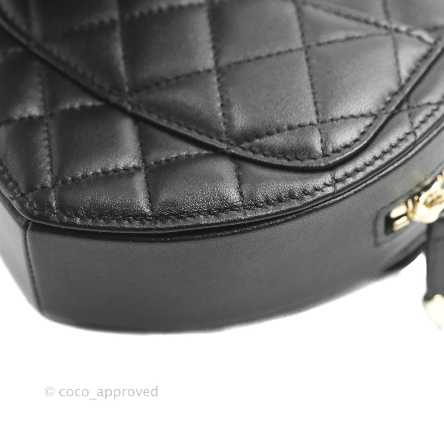 Chanel Small Heart Bag Black Lambskin Gold Hardware 22S