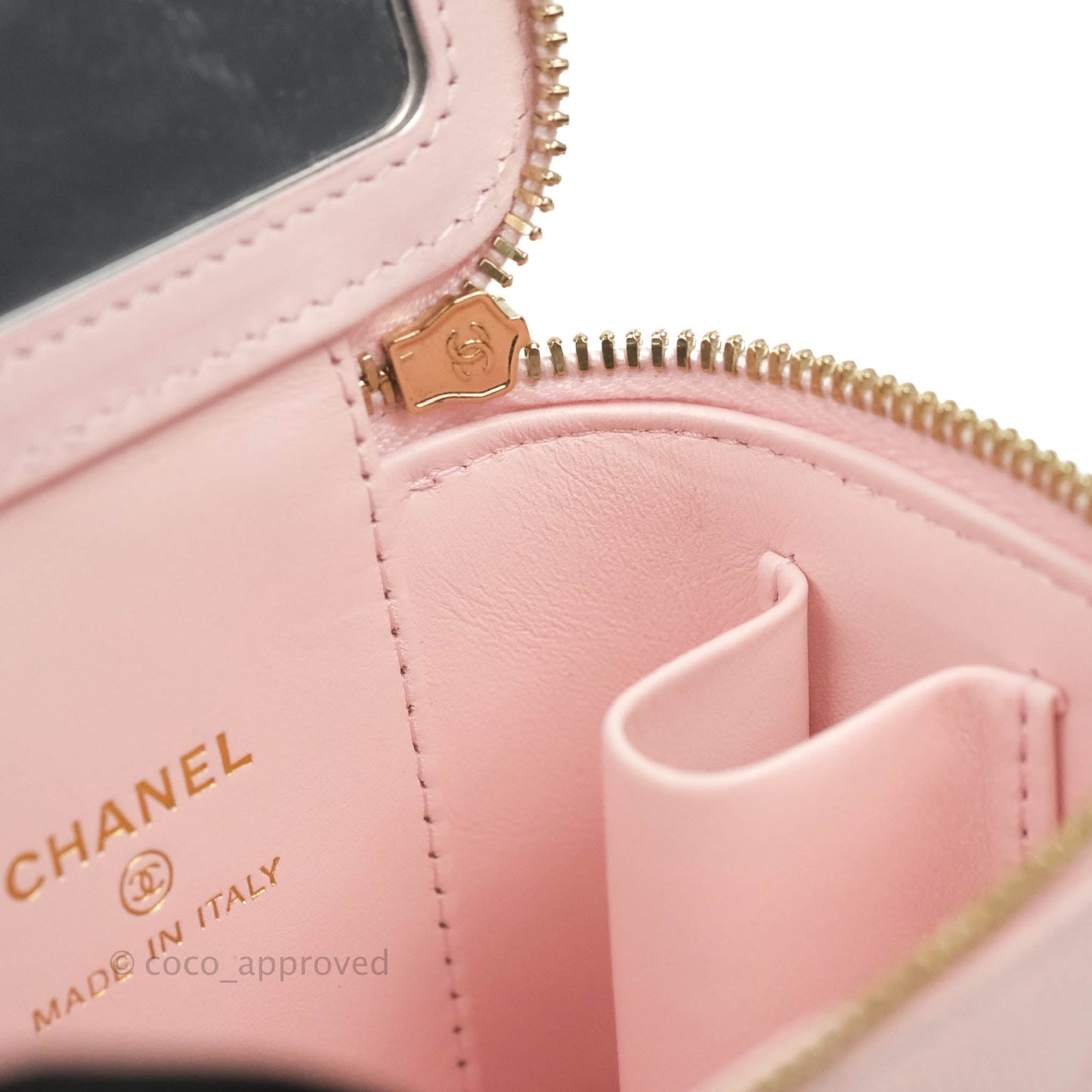 Chanel Mini Vanity With Chain Pink Caviar Gold Hardware