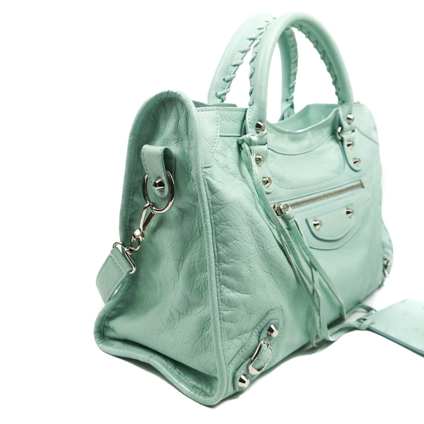 Balenciaga Classic City Bag Tiffany Blue Calfskin Silver Hardware