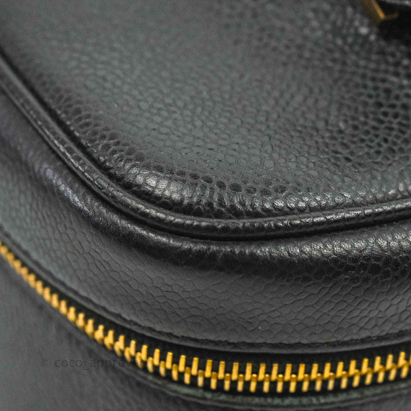 Chanel Vintage Vanity Case Black Caviar Gold Hardware